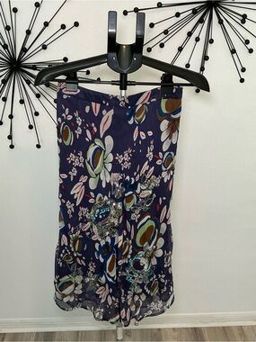 Oilily Floral Embroidered Midi Skirt Size 34 Boho Y2K